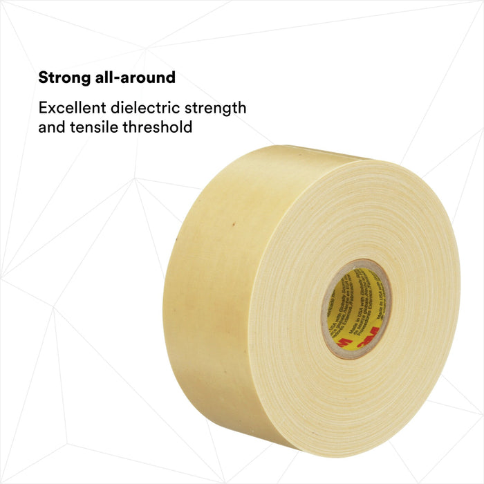 Scotch® Varnished Cambric Tape 2520, 1-1/2 in x 36 yd, Yellow, 6rolls/carton
