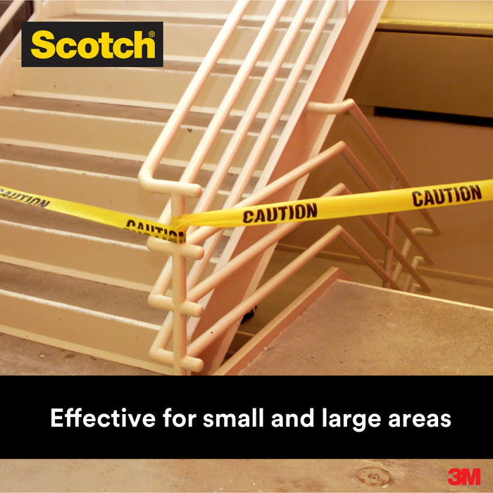 Scotch® Barricade Tape 301, CAUTION, 3 in x 300 ft, Yellow