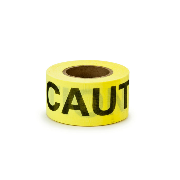 Scotch® Repulpable Barricade Tape 516, CAUTION, 3 in x 150 ft, Yellow