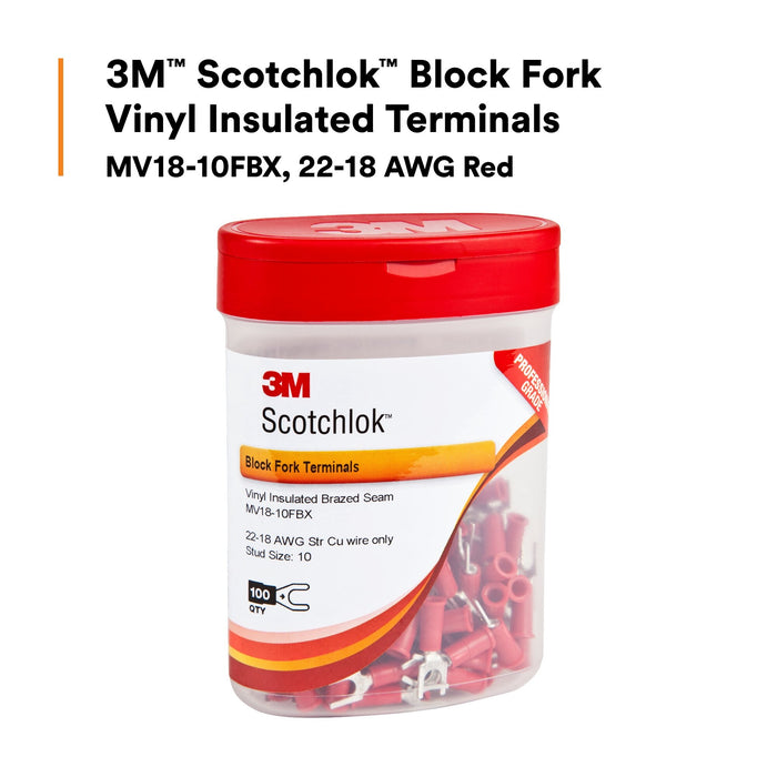 3M Scotchlok Block Fork Vinyl Insulated, MV18-10FBX