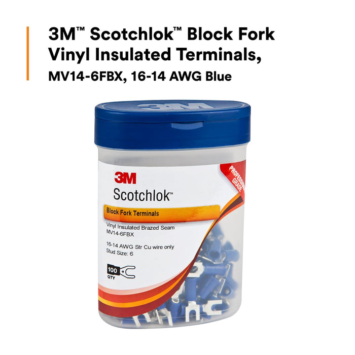 3M Scotchlok Block Fork Vinyl Insulated, MV14-6FBX