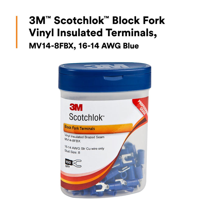 3M Scotchlok Block Fork Vinyl Insulated, MV14-8FBX