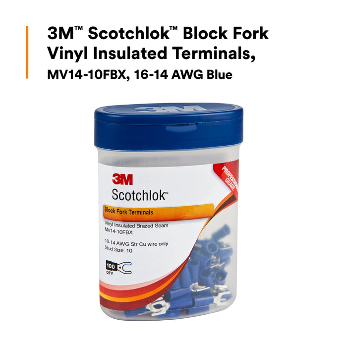 3M Scotchlok Block Fork Vinyl Insulated, MV14-10FBX