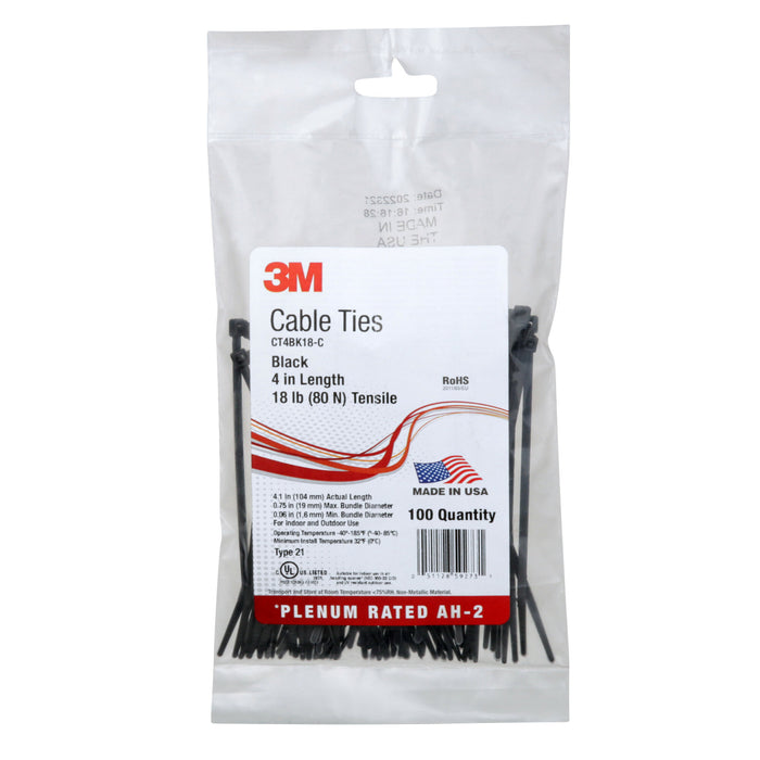 3M Cable Tie CT4BK18-C, secure wire bundles and harness componentsquickly