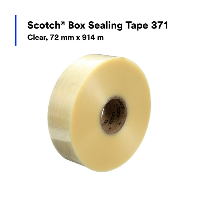 Scotch® Box Sealing Tape 371, Clear, 72 mm x 914 m