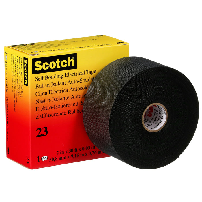 Scotch® Rubber Splicing Tape 23, 2 in x 30 ft, Black, 1 roll/carton