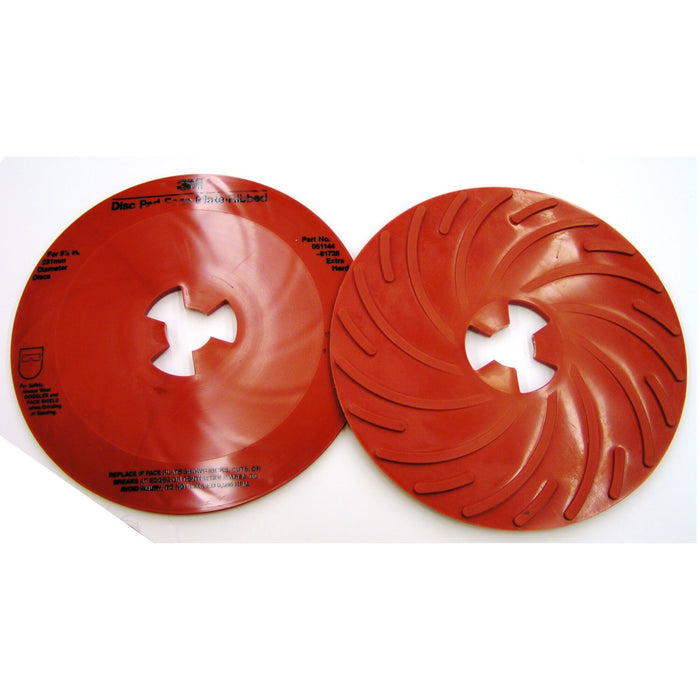 3M Disc Pad Face Plate Ribbed 81728, 9 in Extra Hard Red