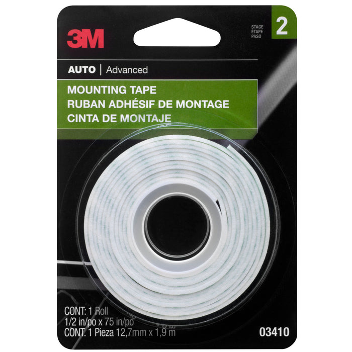 3M Mounting Tape, 03410, 1/2 in x 75 in