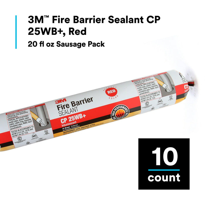 3M Fire Barrier Sealant CP 25WB+, Red, 20 fl oz Sausage Pack