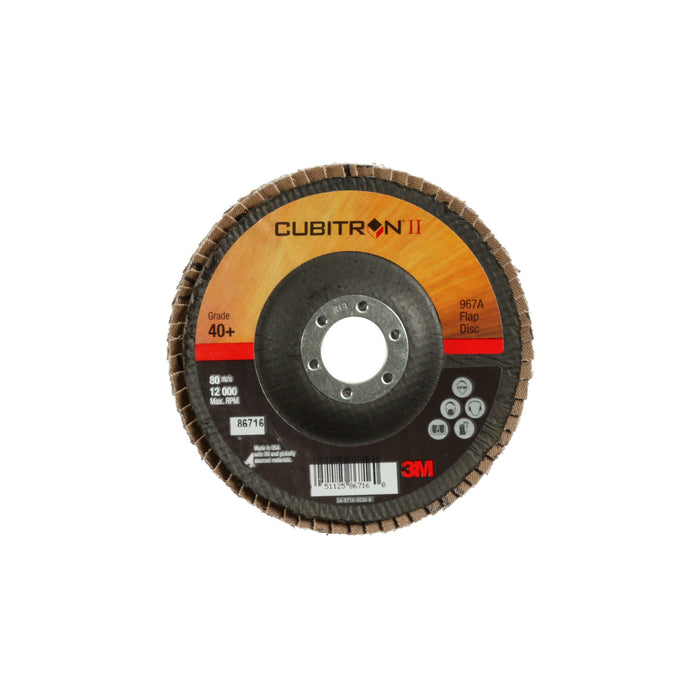 3M Cubitron II Flap Disc 967A, 40+, T29, 5 in x 7/8 in