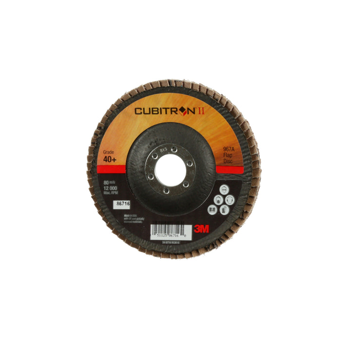 3M Cubitron II Flap Disc 967A, 40+, T29, 5 in x 7/8 in