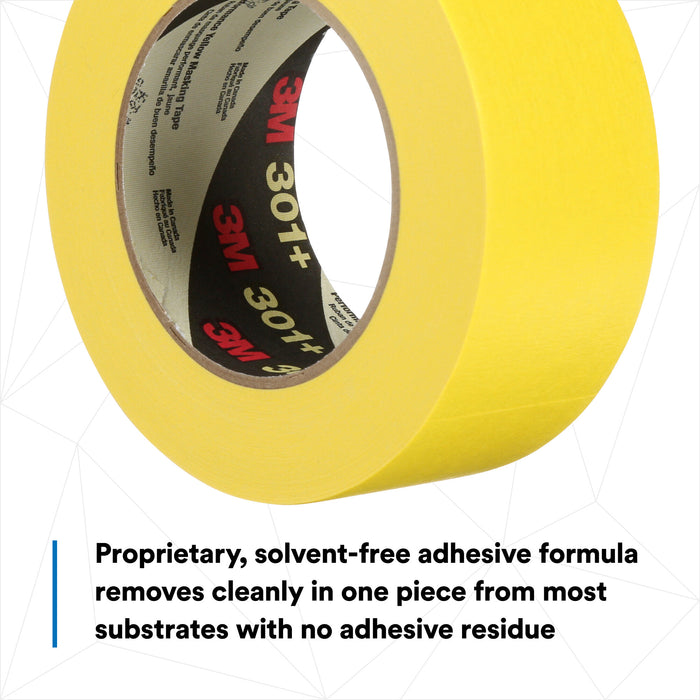 3M Performance Yellow Masking Tape 301+, 36 mm x 55 m, 24 Roll/Case
