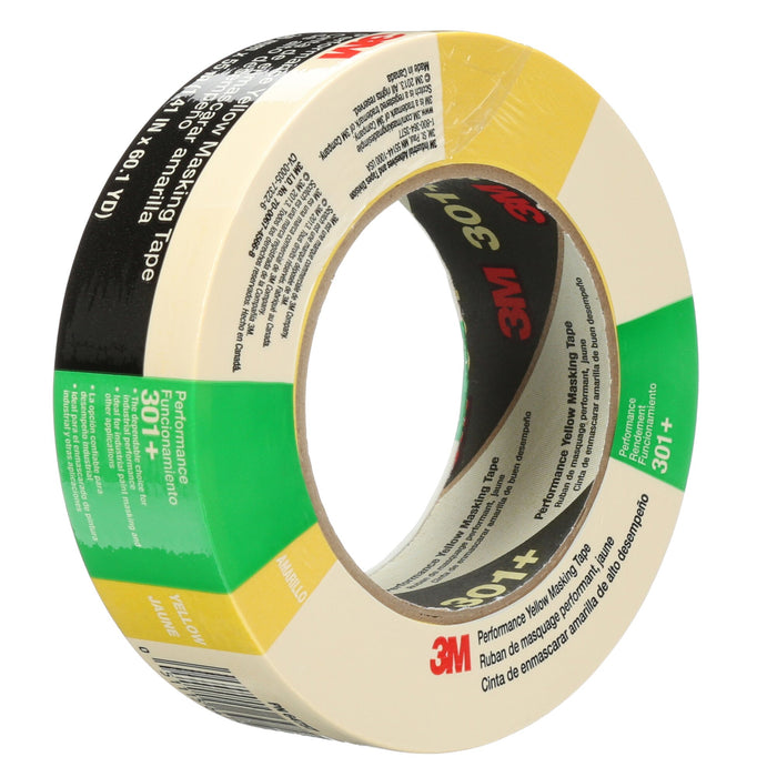 3M Performance Yellow Masking Tape 301+, 48 mm x 55 m, 24 Roll/Case