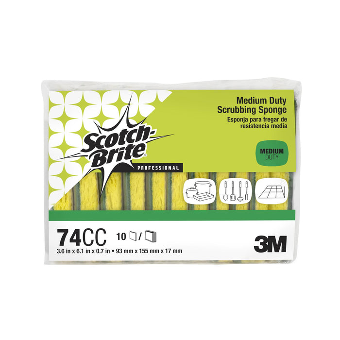 Scotch-Brite Medium Duty Scrubbing Sponge 74CC, 6.1 in x 3.6 in x 0.7
in