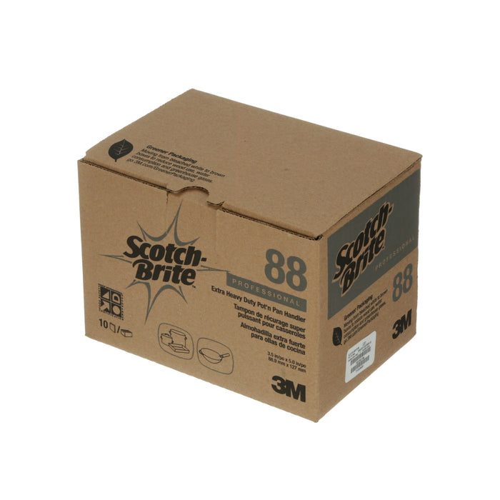 Scotch-Brite Extra Heavy Duty Pot 'N Pan Scour Pad 88, 3.5 in x 5 in,10/Box