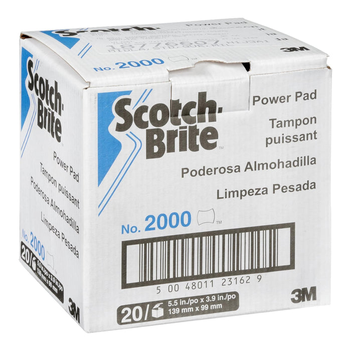 Scotch-Brite Power Pad 2000BP, 5.5 in x 3.9 in, 20/Box