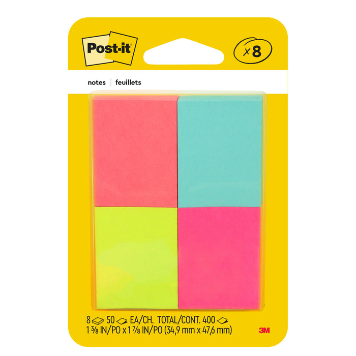 Post-it® Notes 653-8AF, 1-3/8 in x 1-7/8 in (34,9 mm x 47,6 mm) Capetowncolors