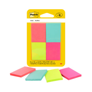 Post-it® Notes 653-8AF, 1-3/8 in x 1-7/8 in (34,9 mm x 47,6 mm) Capetowncolors