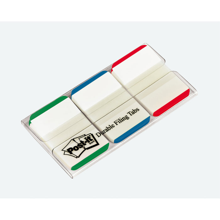 Post-it® Durable Tabs 686L-GBR, 1 in. x 1.5 in. Green, Blue, Red 22 TabsPad