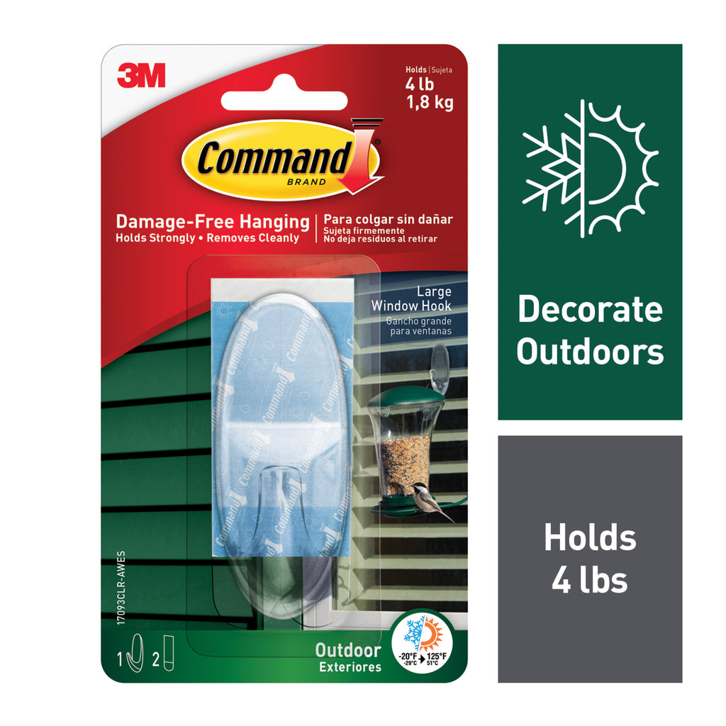 Command Outdoor Large Clear Window Hook 17093CLR-AWES – EIO.com