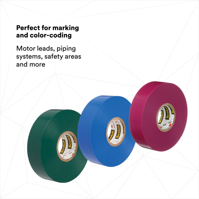 Scotch® Vinyl Color Coding Electrical Tape 35, 1/2 in x 20 ft,Multi-color