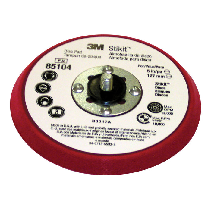 3M Stikit Low Profile Disc Pad 85104,Silver Face,Red Foam