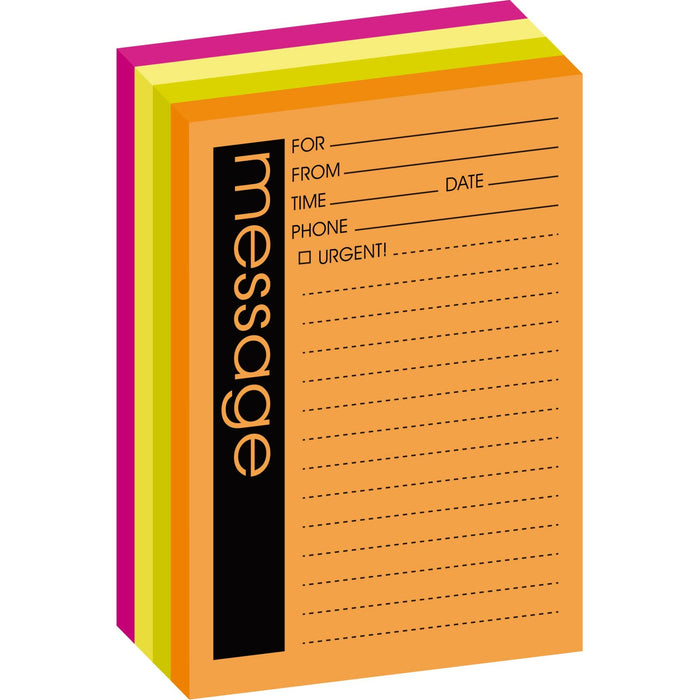 Post-it® Printed Notes 7679-4-SS, 4 in x 5 in, Assorted Bright Colors,Lined