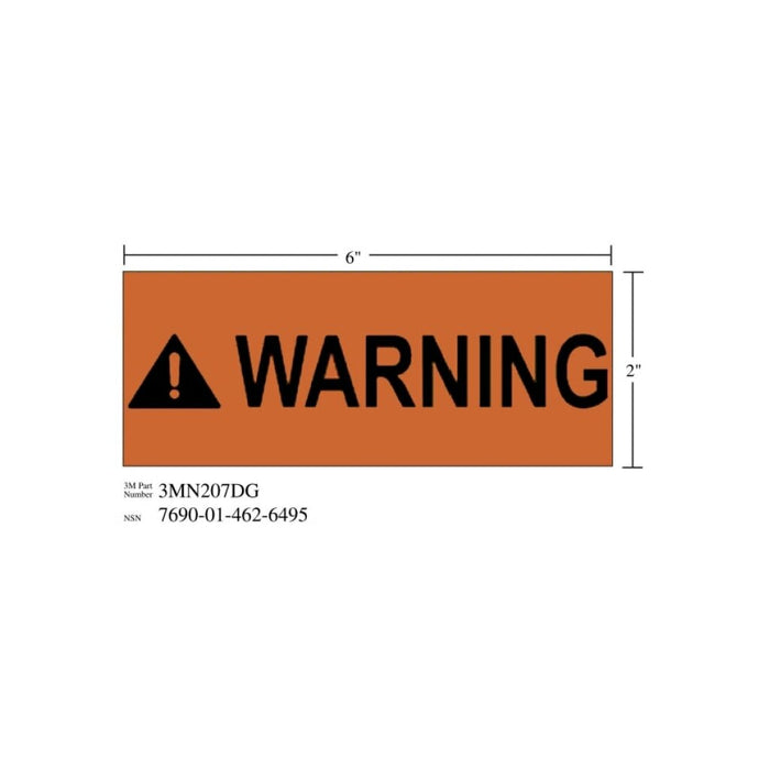 3M Diamond Grade Safety Sign 3MN207DG, "WARNING", 6 in x 2 inage