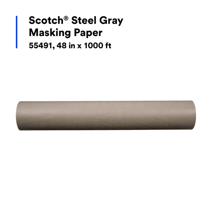 Scotch® Steel Gray Masking Paper, 55491, 48 in x 1000 ft