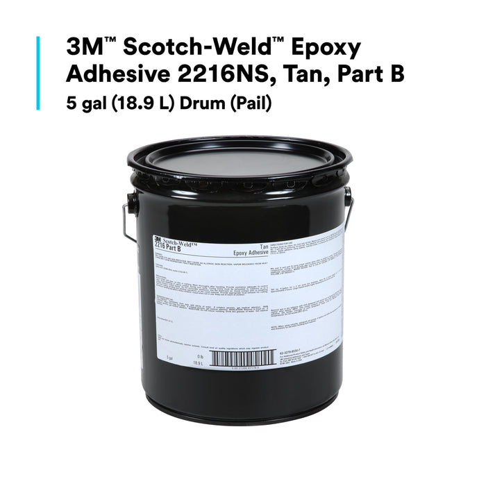 3M Scotch-Weld Epoxy Adhesive 2216NS, Tan, Part B, 5 Gallon (Pail),Drum