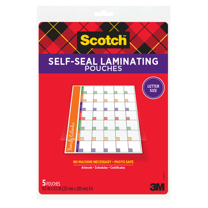 Scotch Self-Sealing Laminating Pouches LS854-5G, 9.0 in x 11.5 in x 0in