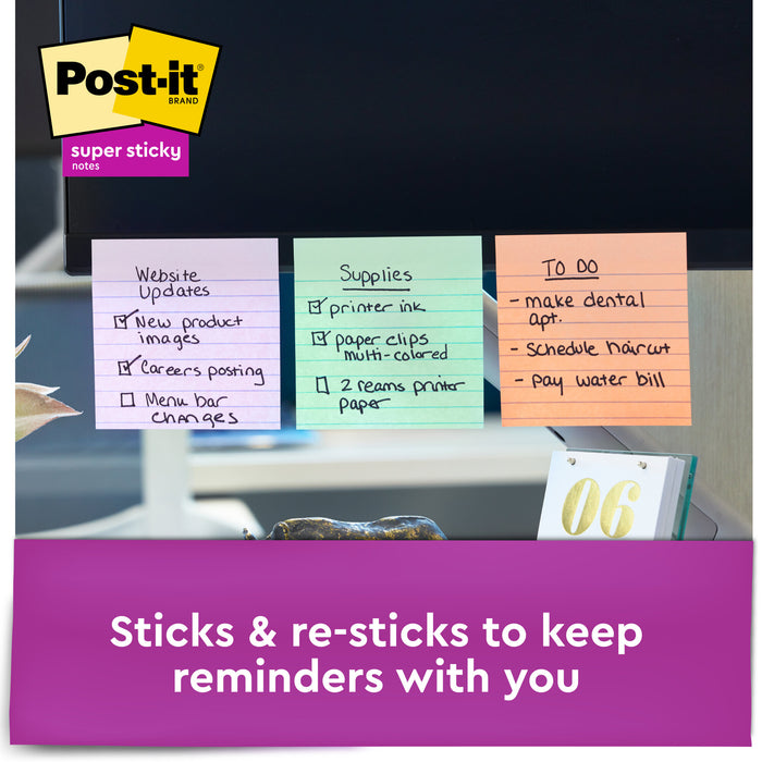 Post-it® Super Sticky Recycled Notes 675-6SSNRP, 4 in x 4 in (101 mm x 101 mm)