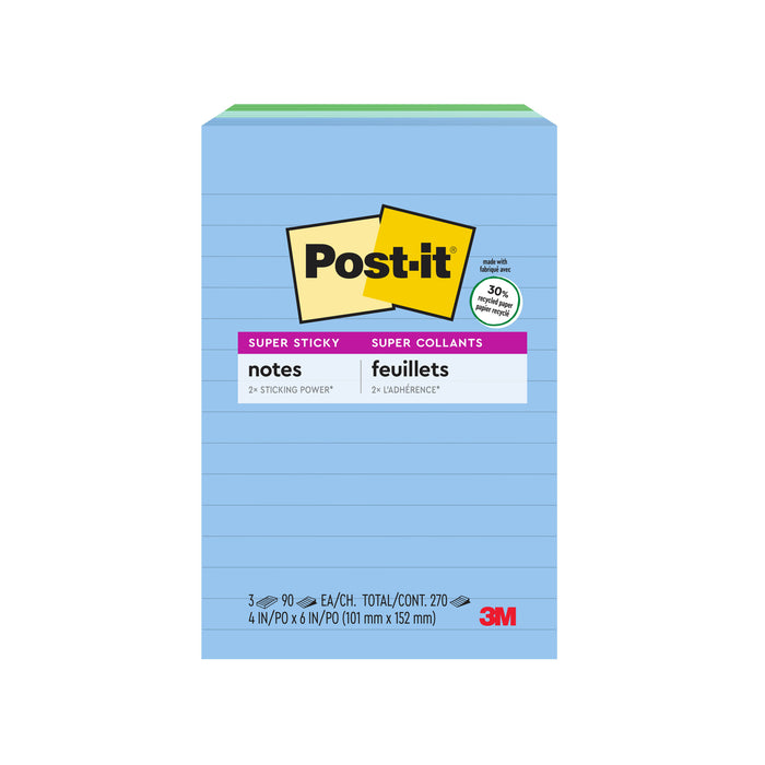 Post-it® Super Sticky Recycled Notes 660-3SST