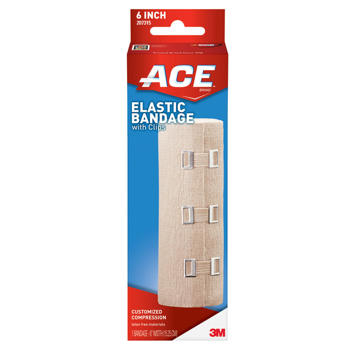 ACE Brand Elastic Bandage w/clips 207315, 6 in