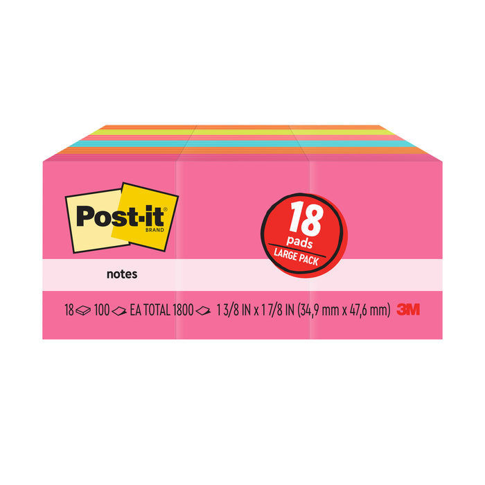 Post-it® Notes 653-18AU, 1 3/8 in x 1 7/8 in (34,9 mm x 47