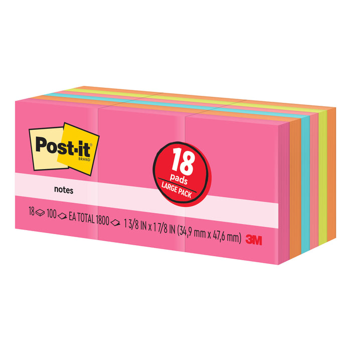 Post-it® Notes 653-18AU, 1 3/8 in x 1 7/8 in (34,9 mm x 47