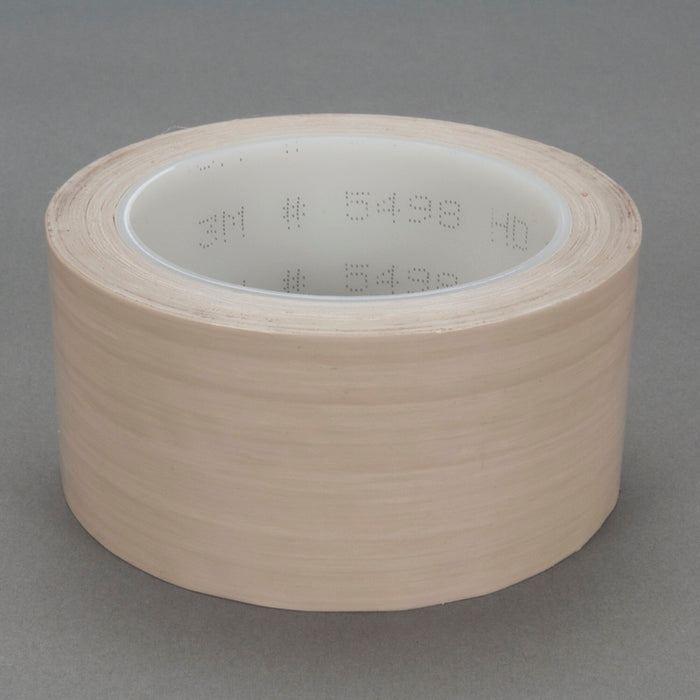 3M PTFE Film Tape 5498, Beige, 3 in x 36 yd, 4.2 mil, 12 Roll/Case,Paper Core