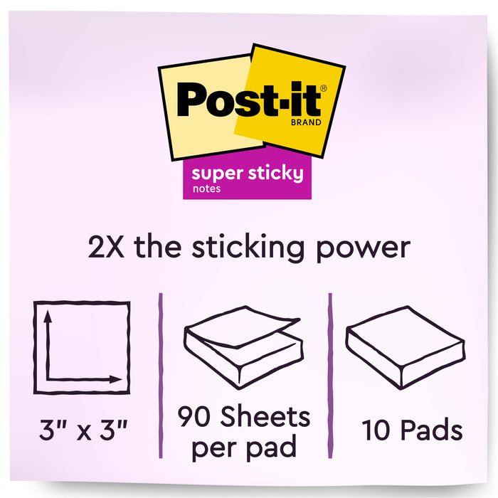 Post-it® Super Sticky Notes 654-10SSCY