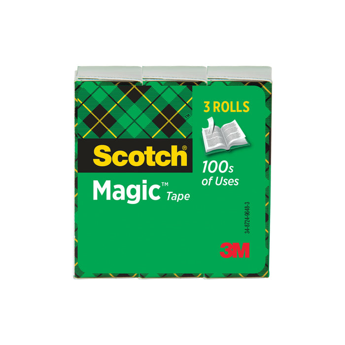 Scotch® Magic Tape 810-72-3PK, 1 in x 2592 in, 3-Pack