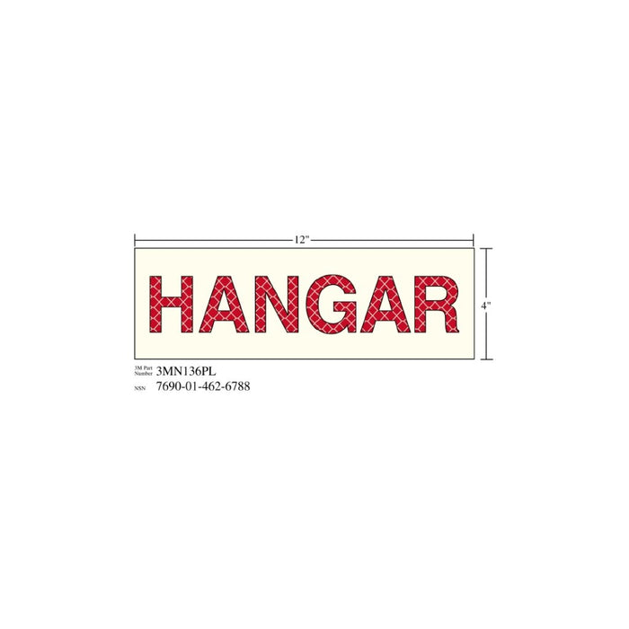 3M Photoluminescent Film 6900, Shipboard Sign 3MN136PL, 12 in x 4 in,HANGARage