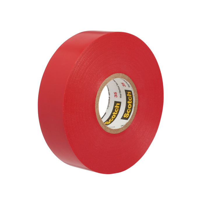 Scotch® Vinyl Color Coding Electrical Tape 35, 1 in x 36 yd, 1 in Core,Red