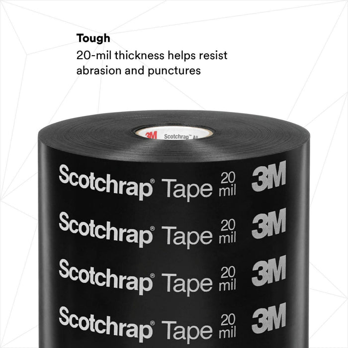 3M Scotchrap Vinyl Corrosion Protection Tape 51, 6 in x 100 ft,Printed, Black