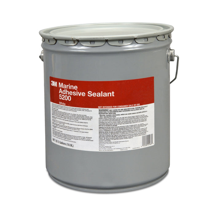 3M Marine Adhesive Sealant 5200, PN21463, White, 5 Gallon (Pail), Drum