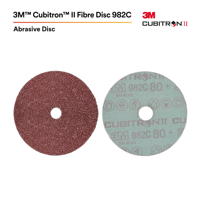 3M Cubitron II Fibre Disc 982C, 80+, TN Quick Change, 4-1/2 in, DieTN450E