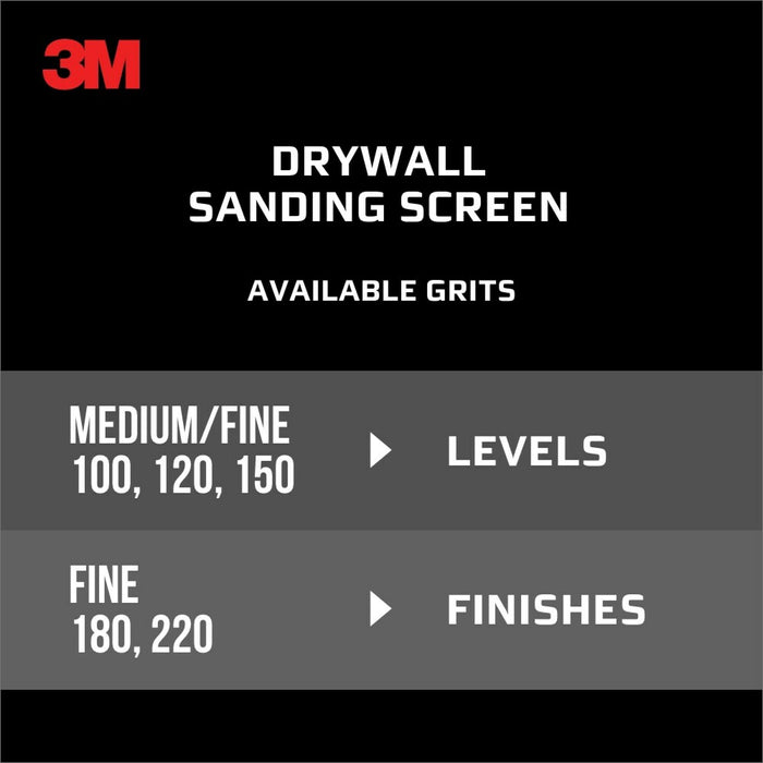 3M Drywall Sanding Screens 99438, 4 3/16 in x 11 1/4 in, 120 grit, 10 sheets/pk