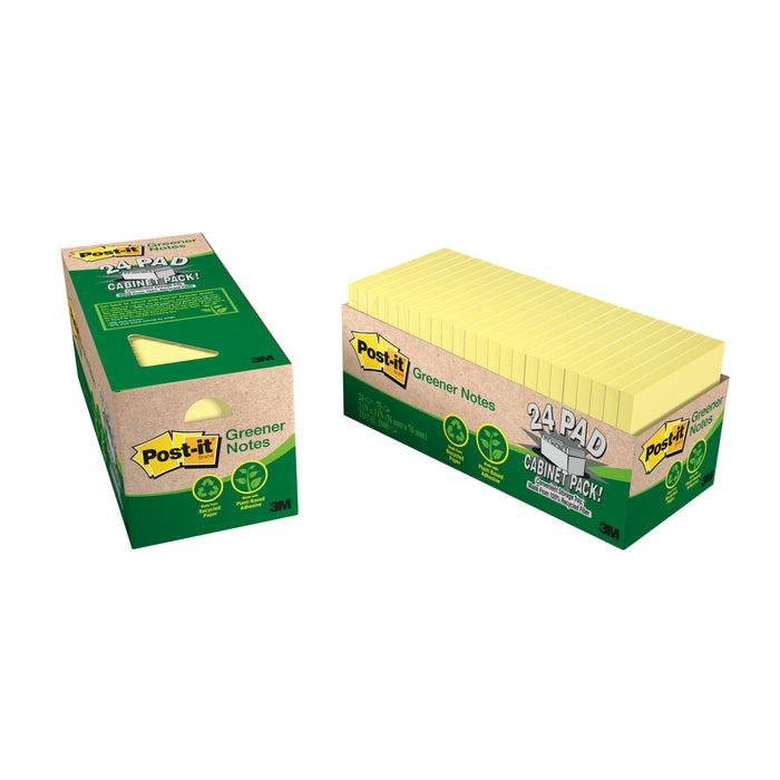 Post-it® Notes 654R-24CP-CY, 3 in x 3 in Canary Yellow