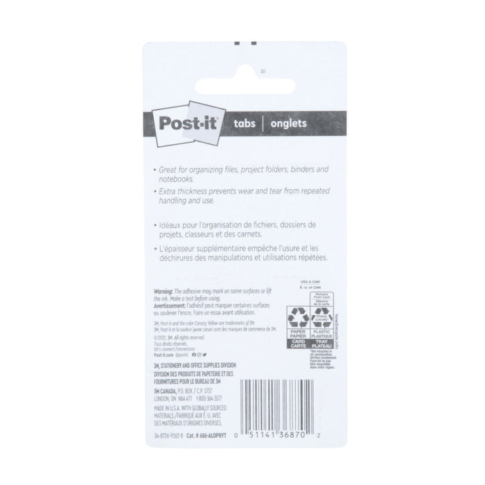 Post-it® Tabs 686-ALOPRYT, 1 in. x 1.5 in. (25,4 mm x 38,1 mm)
