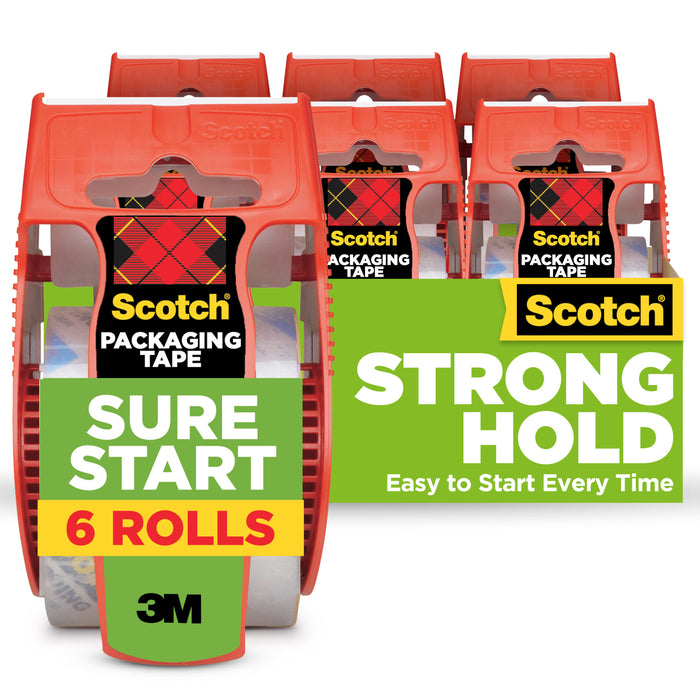 Scotch® Sure Start Shipping Packaging Tape 145-6, 1.88 in x 800 in