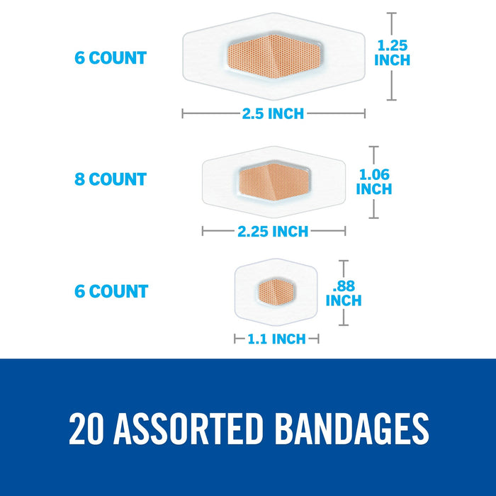 Nexcare Waterproof Bandages 588-20PB, Assorted 20 ct