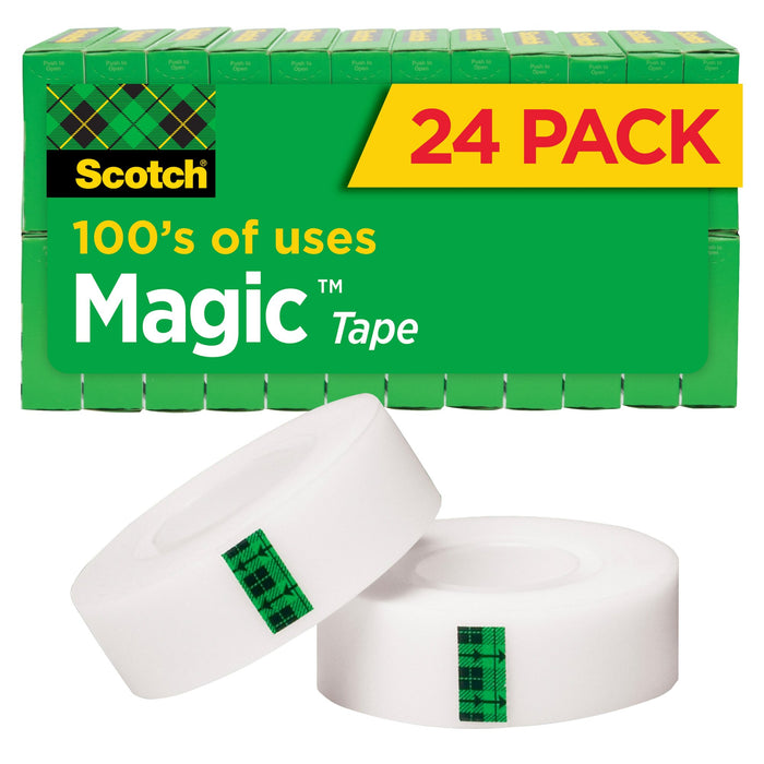Scotch® Magic Invisible Tape 810K24, 3/4 in x 1000 in x 0 in (19 mm x25